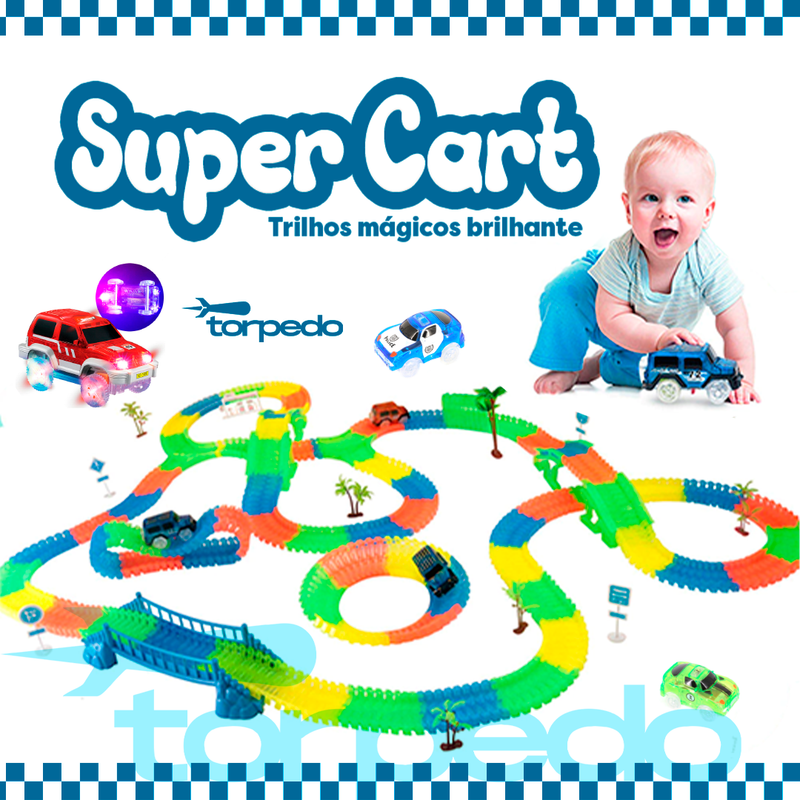 Super Cart - Carrinhos Com Mega Pista Luminosa Mágica